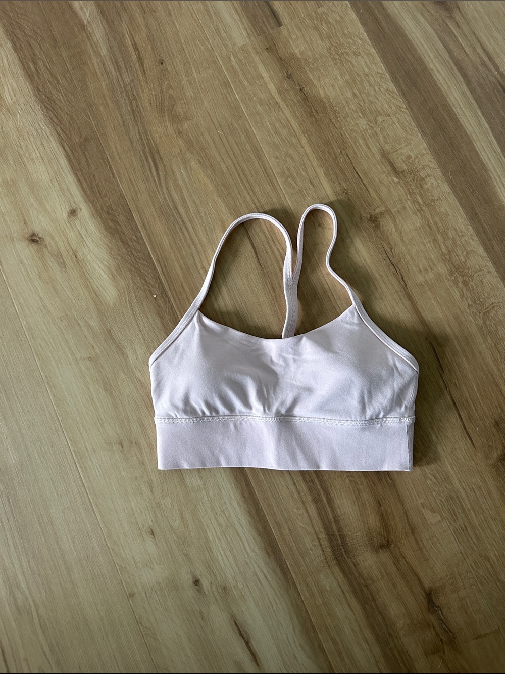 Light pink Lululemon longline yoga bra.  Size 6 EUC